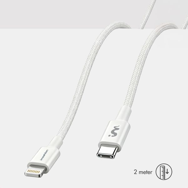 imoshion Braided USB-C-zu-Lightning-Kabel 30 W - 1 Meter - Weiß