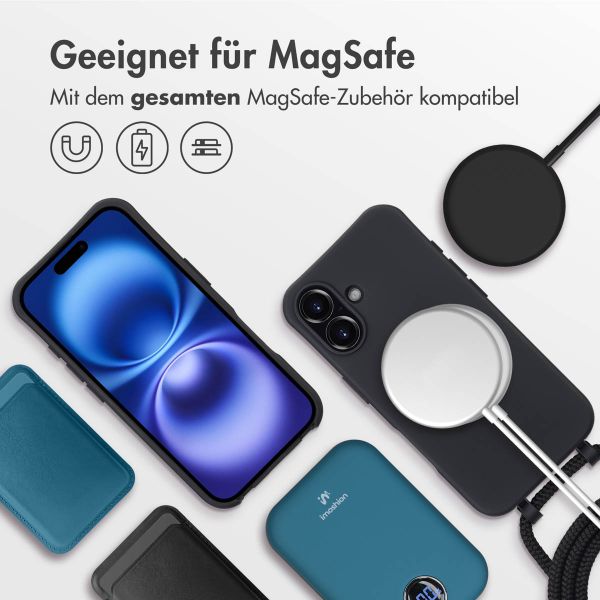 imoshion Color Backcover mit abtrennbarem Band MagSafe für das iPhone 16 - Black