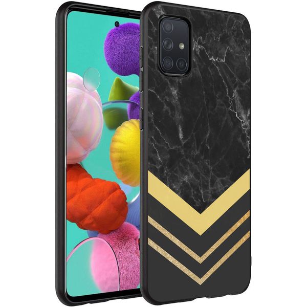 imoshion Design Hülle für das Samsung Galaxy A71 - Marmor / Schwarz