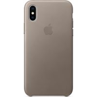 Apple Schwarzes Leder-Case Apple iPhone X - Taupe