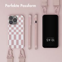Selencia SilikonHülle design mit abnehmbarem Band Apple iPhone 13 Pro - Irregular Check Sand Pink