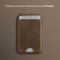 Accezz Vintage Leder MagSafe Kartenhalter mit Ständer - Rustic Brown