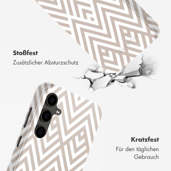 Selencia Vivid Back Cover Samsung Galaxy S24 FE - Beige Zigzag