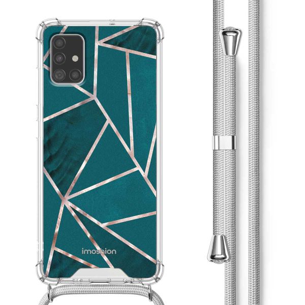 imoshion Design Hülle mit Band Samsung Galaxy A51 - Petrol Green Graphic