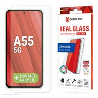 Displex Bildschirmschutzfolie Real Glass + Case für das Samsung Galaxy A55 