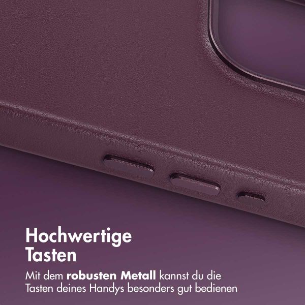 Accezz MagSafe Leather Backcover für das iPhone 15 Pro - Heath Purple