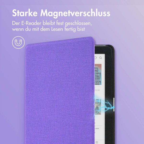 imoshion Canvas Sleepcover Klapphülle für das Kobo Clara Colour / Kobo Clara BW - Violett