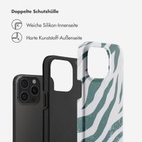 Selencia Vivid Back Cover Apple iPhone 15 Pro - Colorful Zebra Pine Blue