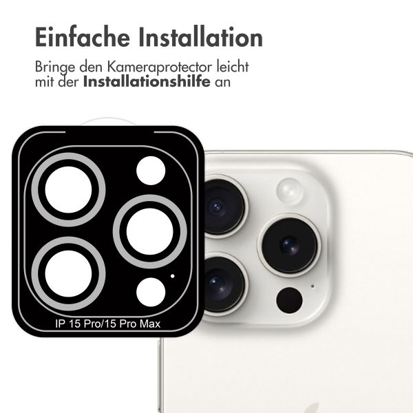 imoshion 2er-Pack Objektivschutz für Kamera für das Apple iPhone 15 Pro / 15 Pro Max - White Titanium