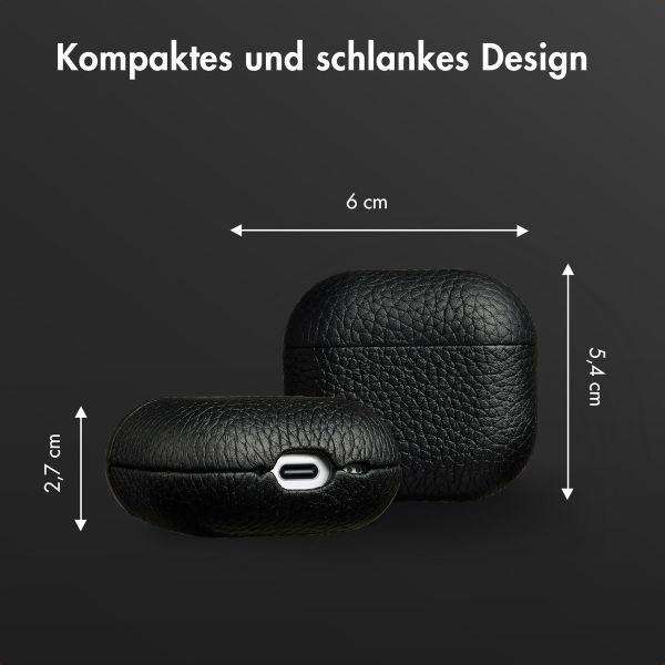 Accezz Echtes Leder Case Apple AirPods 4 - Schwartz