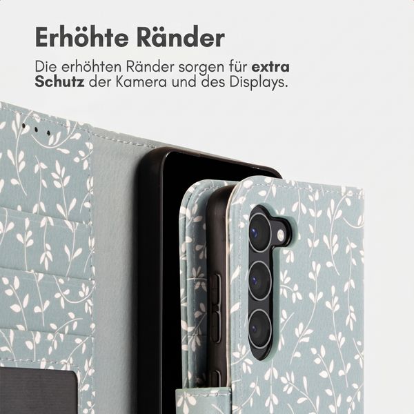 imoshion Design Klapphülle Samsung Galaxy S23 - Smoke Green Flowers