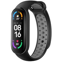 imoshion Silikonband Sport für das Xiaomi Mi Band 5 / 6 - Schwarz / Grau