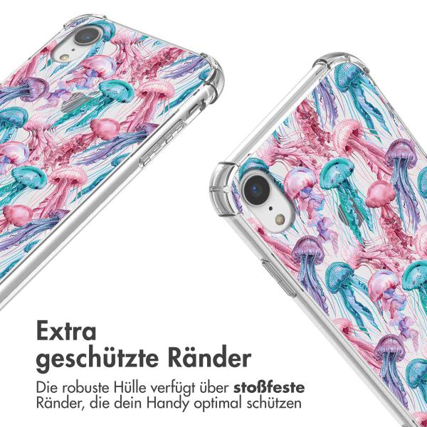 imoshion Design Hülle mit Band Apple iPhone Xr - Jellyfish Watercolor