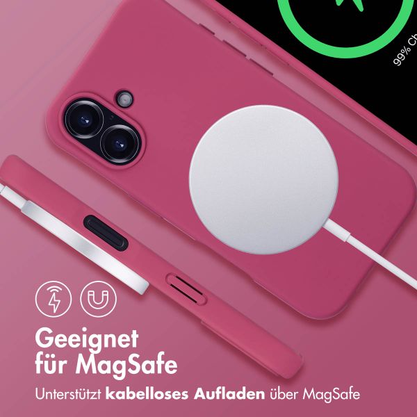 imoshion Color Backcover mit abtrennbarem Band MagSafe für das Apple iPhone 16 - Raspberry