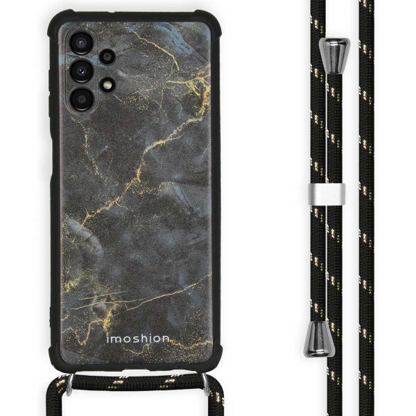 imoshion Design Hülle mit Band für das Samsung Galaxy A13 (4G) - Black Marble