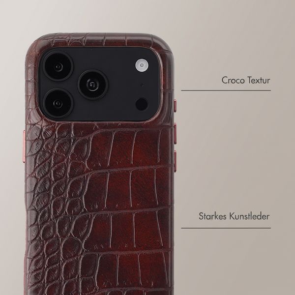 Selencia Croco Backcover mit MagSafe Apple iPhone 18 Pro / 17 Pro - Choco Brown