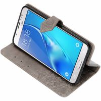 Mandala Klapphülle Grau für Samsung Galaxy J7 (2016)
