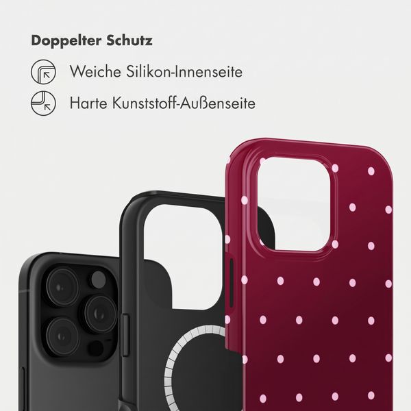 Selencia Vivid Rückabdeckung mit MagSafe Apple iPhone 16 Pro - Happy Dots Burgundy