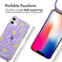 imoshion Design Hülle mit Band Apple iPhone 11 - Tropical Violet Flowers Connect