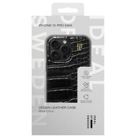 iDeal of Sweden Vegan Leather Back Cover für das iPhone 15 Pro Max - Black Croco