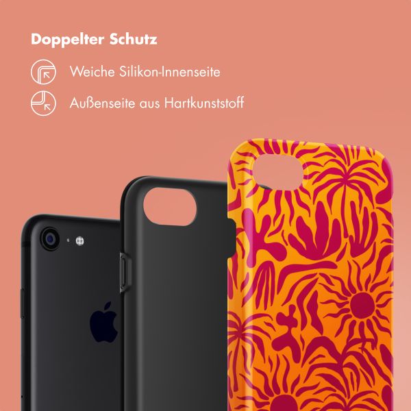 Selencia Vivid Tough Back Cover für das iPhone SE (2022 / 2020) / 8 / 7 - Tropical Vibes Apricot