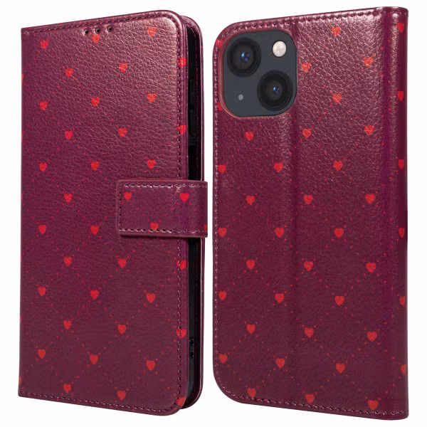 imoshion Design Klapphülle Apple iPhone 14 - Crush Check Coral Dust