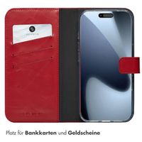 Selencia Echtleder Klapphülle Apple iPhone 17 Pro - Rood