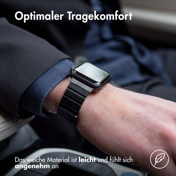 imoshion Magnetlederarmband für das Apple Watch Series 1 bis 10 / SE / Ultra (2) (44/45/46/49 mm) - Schwarz