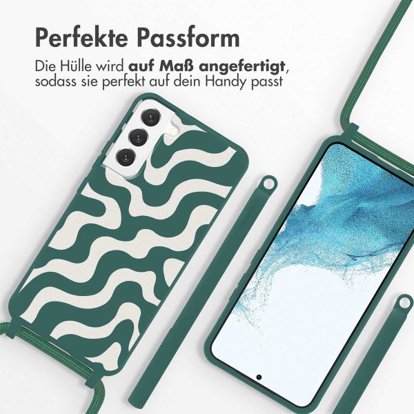 imoshion SilikonHülle design mit Band Samsung Galaxy S22 - Petrol Green Groovy