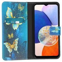 imoshion Design TPU Klapphülle für das Samsung Galaxy A14 (5G) - Blue Butterfly