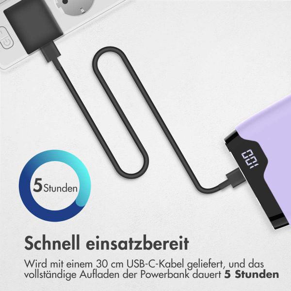 imoshion Powerbank - 20.000 mAh - Schnelles Aufladen und Power Delivery - Lila