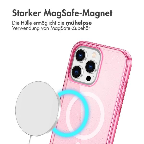 imoshion Sparkle Back Cover mit MagSafe für das Apple iPhone 16 Pro Max - Glitzer Rosa