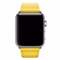 Apple Leather Band Classic Buckle für das  Apple Watch Series 1 t/m 9 / SE (38/40/41 mm) | Series 10 / 11 (42 mm) - Spring Yellow