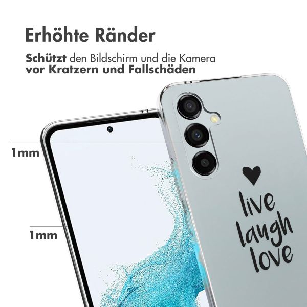 imoshion Design Hülle für das Samsung Galaxy A54 (5G) - Live Laugh Love - Schwarz