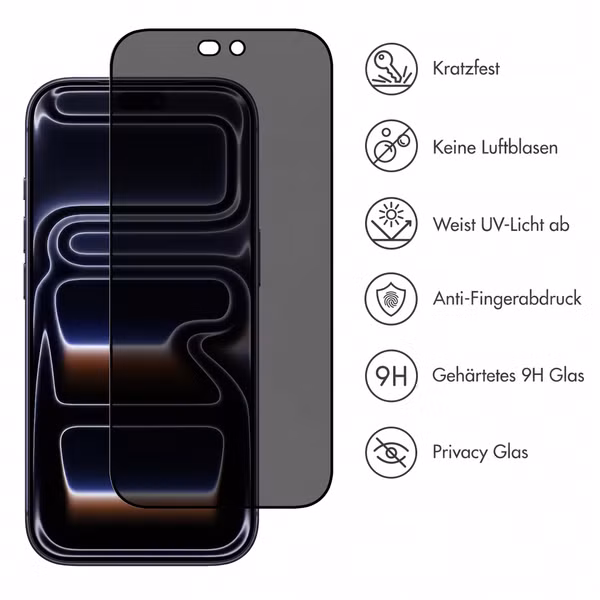 Accezz Privacy Displayschutz aus gehärtetem Glas Apple iPhone 18 Pro