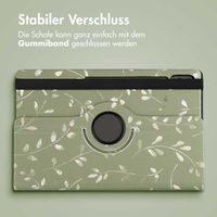 imoshion 360° drehbare Design Klapphülle Samsung Galaxy Tab S10 Ultra / Tab S9 Ultra - Green Flowers