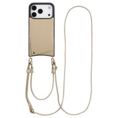 Selencia Nova HandyHülle mit Kordel und Kartenhalter Apple iPhone 17 Pro - Beige
