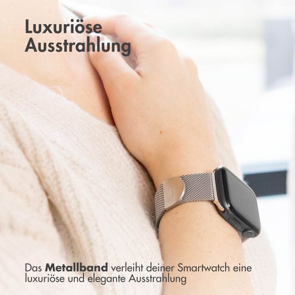imoshion Magnetisches Milanaise Armband für das  Apple Watch Series 1 - 9 / SE (38/40/41 mm) | Series 10 / 11 (42 mm) - Größe S - Silber