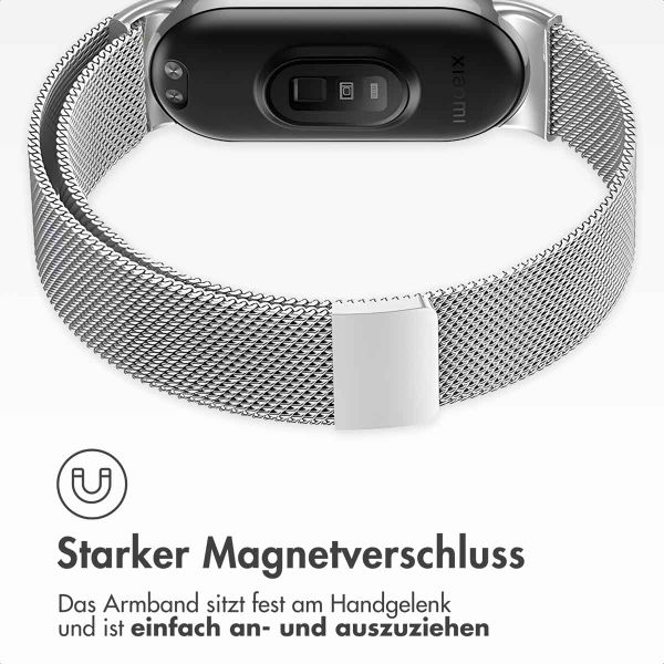imoshion Magnetisches Milanaise Armband für das  Xiaomi Smart Band 8 / 9 - Silber