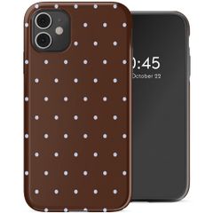 Selencia Vivid Back Cover Apple iPhone 11 - Happy Dots Chocolate