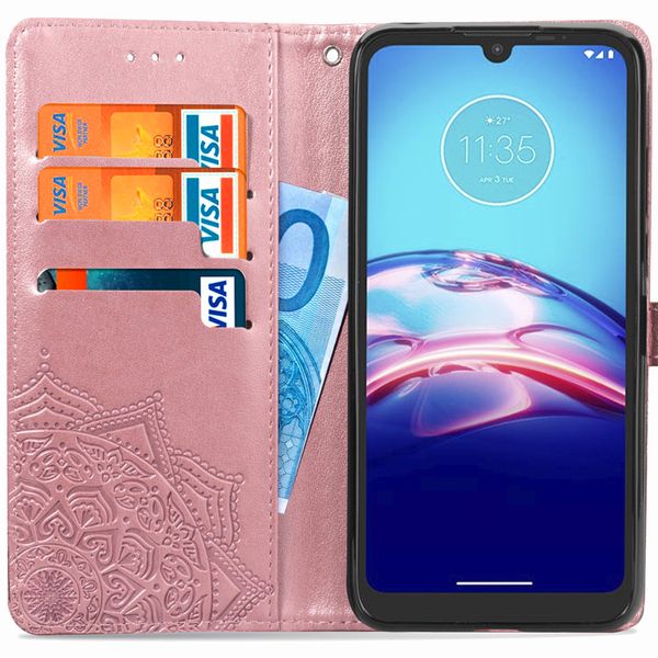 Mandala Klapphülle Motorola Moto E6s - Roségold