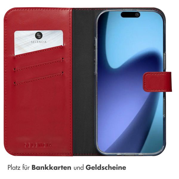 Selencia Echtleder Klapphülle Apple iPhone Air - Rot