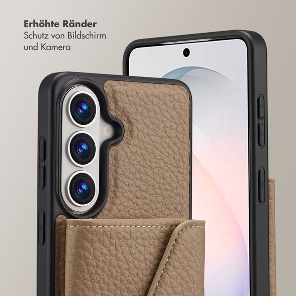 Selencia Sera HandyHülle mit Kordel und Umschlag-Kartenhalter Samsung Galaxy S26 - Taupe