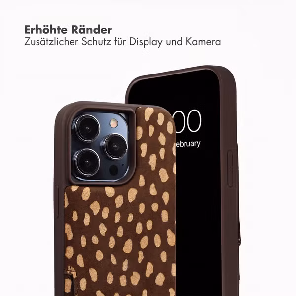 Selencia Nova Echtleder Backcover mit Kartenhalter Apple iPhone 13 Pro - Fawn Chic