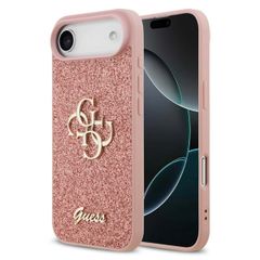Guess 4G Metal Logo Back Cover mit Glitter Apple iPhone Air - Rosa