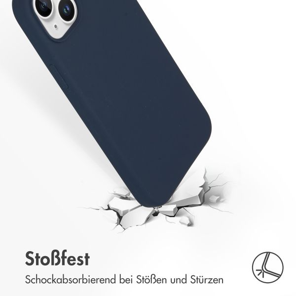 Accezz Liquid Silikoncase für das iPhone 15 Plus - Dunkelblau