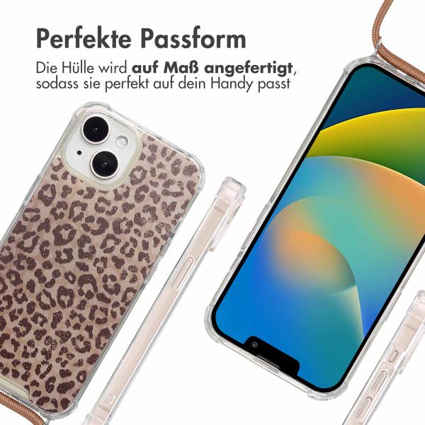 imoshion Design Hülle mit Band Apple iPhone 15 - Leopard Mood