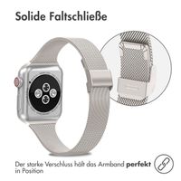 imoshion Milanaise Faltarmband für Apple Watch Series 1 t/m 9 / SE (38/40/41 mm) | Series 10 / 11 (42 mm) - Starlight