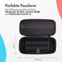 imoshion Schale Nintendo Switch 2 mit Reißverschlusstasche - Hülle Nintendo Switch 2 / Switch (OLED) mit Griff - Schwarz