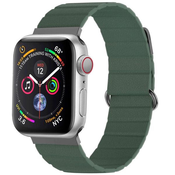 imoshion Magnetlederarmband für das Apple Watch Series 1-9 / SE - 38/40/41 mm / Series 10 - 42 mm - Grün